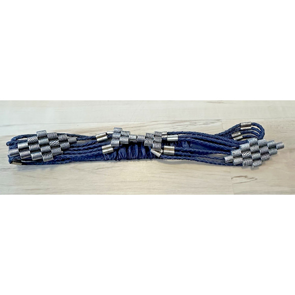 Chico Women Medium Singaly Trouser Belt Genuine Leather Dyed Blue VTG - Picture 1 of 6